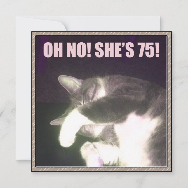 Funny 75th Birthday (Cat) Card (Front)