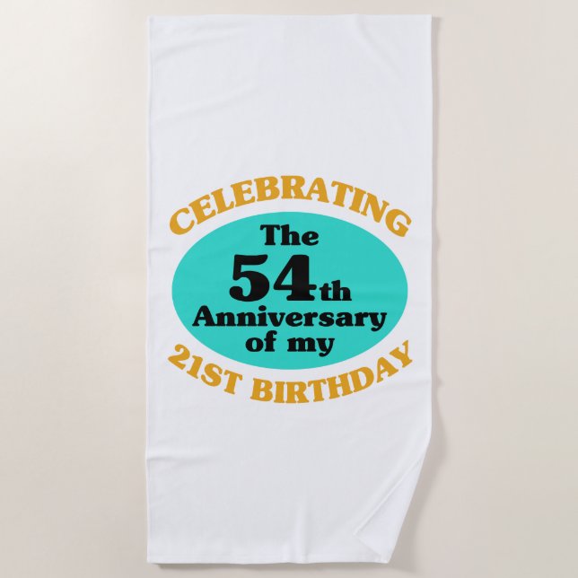 Funny 75th Birthday Gag Gift Beach Towel (Front)