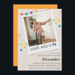 Funny 75th birthday invitations Men Fun Photo<br><div class="desc">Funny 75th birthday invitations Men Fun Photo</div>