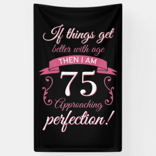 Funny 75th Birthday 'Perfection' Banner