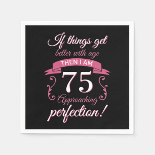 Funny 75th Birthday 'Perfection' Napkin