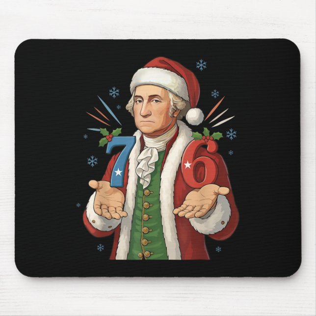 Funny 7-6 6-7 George Washington Santa 67 Meme Chri Mouse Mat (Front)
