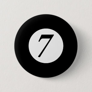 Funny 7 Ball Magic Seven Ball Billiards Pool Red 6 Cm Round Badge
