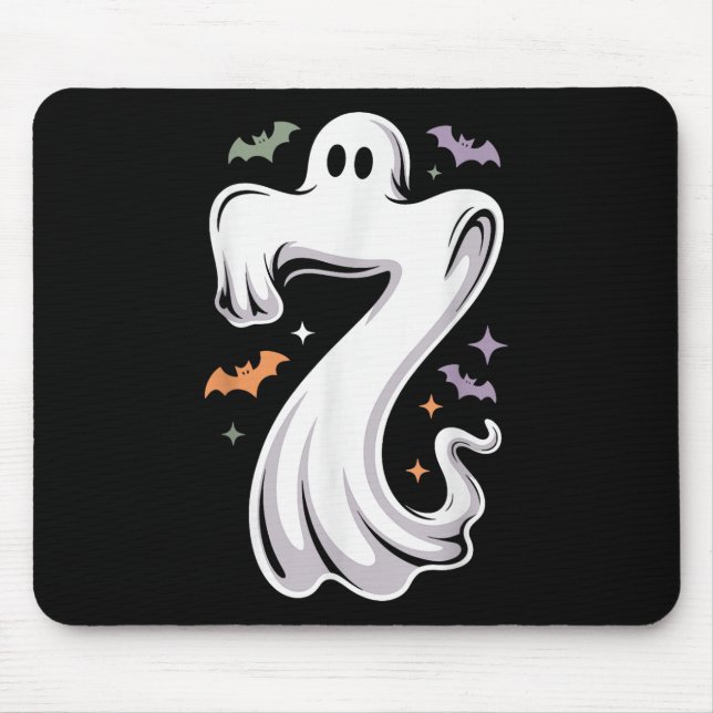Funny 7 Ghost Meme Halloween Costume Matching Desi Mouse Mat (Front)