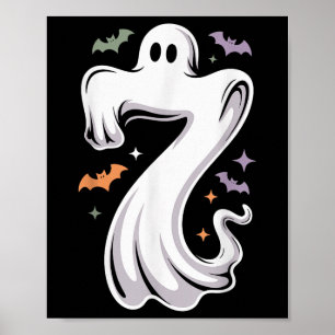 Funny 7 Ghost Meme Halloween Costume Matching Desi Poster