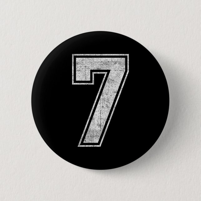 Funny 7 Number Seven Graphic Group Halloween Birth 6 Cm Round Badge (Front)