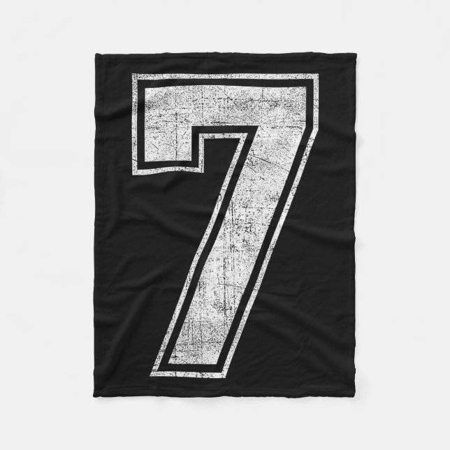Funny 7 Number Seven Graphic Group Halloween Birth Fleece Blanket (Front)