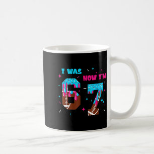 Funny 7 Year Old Birthday Football Ice Cream Drip  Coffee Mug