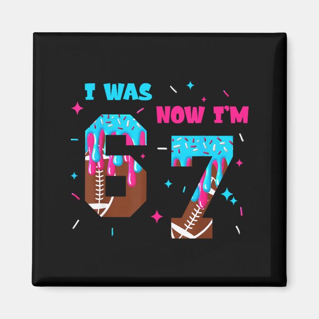 Funny 7 Year Old Birthday Football Ice Cream Drip  Magnet (Front)