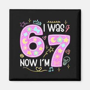 Funny 7 Year Old Birthday I Was 6 Now I'm 7 Meme T Magnet