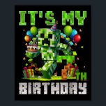 Funny 7th Birthday 7 Year Old Pixel Art Gamer Boys Poster<br><div class="desc">Funny 7th Birthday 7 Year Old Pixel Art Gamer Boys Kids</div>