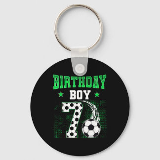 Funny 7th Birthday Boy Soccer Theme Party 7 Year O Key Ring