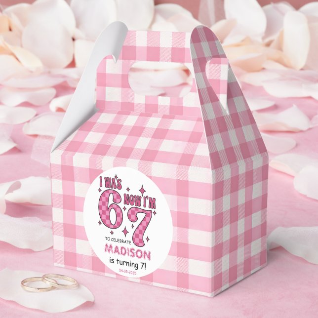 Funny 7th Birthday | “I Was 6, Now 7” Party Favour Box (Wedding)