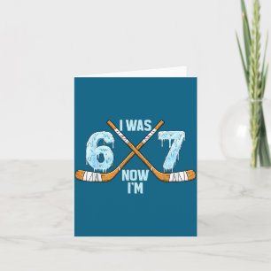 Funny 7th Hockey Birthday Boy I Was 6 Now I'm 7 Ye Card