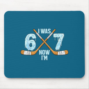 Funny 7th Hockey Birthday Boy I Was 6 Now I'm 7 Ye Mouse Mat