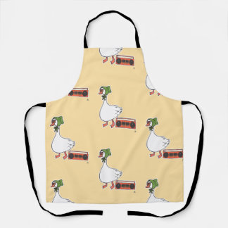 Funny 80s Bonnet Funny Kitchen Goose Pattern Apron