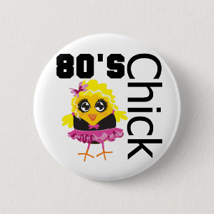 Funny 80s Chick 6 Cm Round Badge