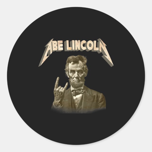 Funny 80s Metalcore Heavy Metal Music Band Abraham Classic Round Sticker (Front)