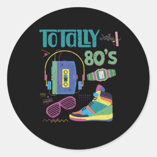 Funny 80s Music Old School 1980s Party Classic Round Sticker