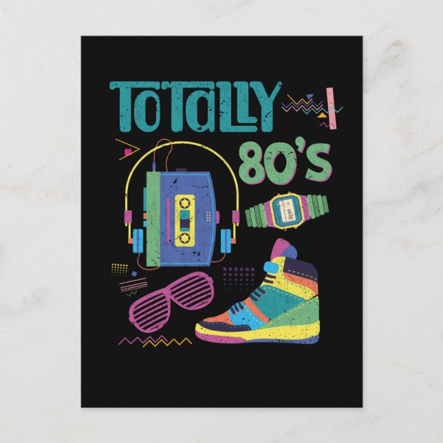 Funny 80s Music Old School 1980s Party Postcard (Front)
