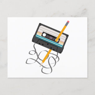 Funny 80s Music Retro Cassette Tape Holiday Postcard