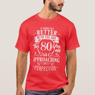 Funny 80th Birthday Design retro T-Shirt