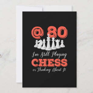 Funny 80th Birthday Gift - 80 Year Old Chess Queen Holiday Card