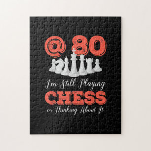 Funny 80th Birthday Gift - 80 Year Old Chess Queen Jigsaw Puzzle
