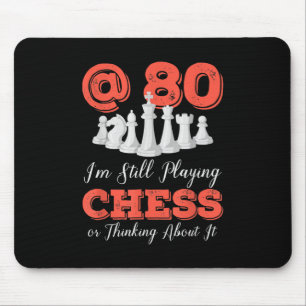 Funny 80th Birthday Gift - 80 Year Old Chess Queen Mouse Mat