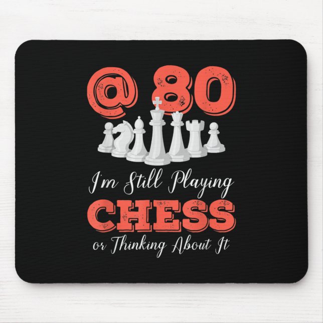 Funny 80th Birthday Gift - 80 Year Old Chess Queen Mouse Mat (Front)