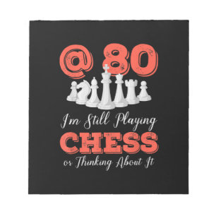 Funny 80th Birthday Gift - 80 Year Old Chess Queen Notepad