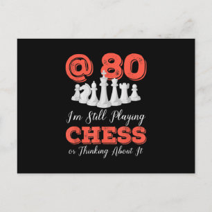 Funny 80th Birthday Gift - 80 Year Old Chess Queen Postcard