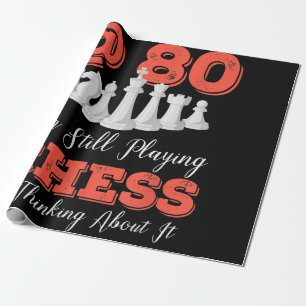 Funny 80th Birthday Gift - 80 Year Old Chess Queen Wrapping Paper