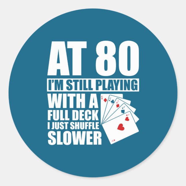 Funny 80th Birthday Ker Player 80 Year Old Retro  Classic Round Sticker (Front)