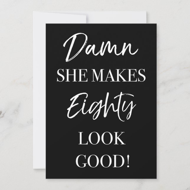 Funny 80th Birthday Party Invitation (Front)