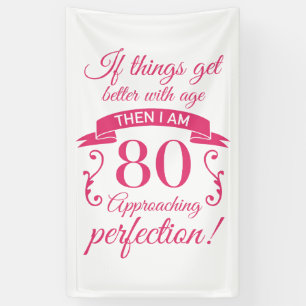 Funny 80th Birthday 'Perfection' Banner