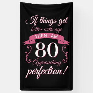 Funny 80th Birthday 'Perfection' Banner