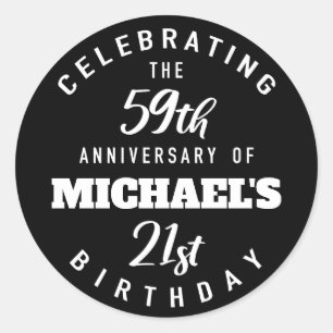 Funny 80th Birthday Personalised Classic Round Sticker