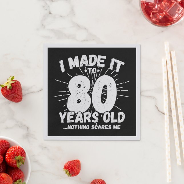 Funny 80th Birthday Quote Sarcastic 80 Year Old Napkin (Insitu)