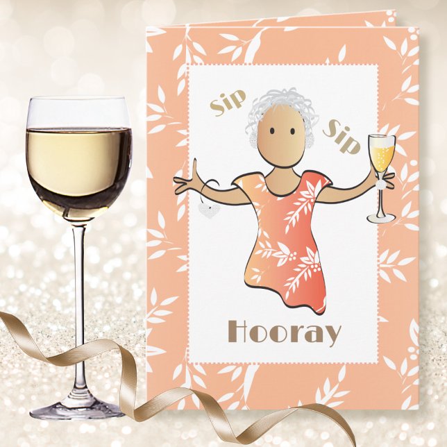 Funny 80th Cute Cartoon Ethnic Woman Fun Birthday Card (Creator Uploaded)