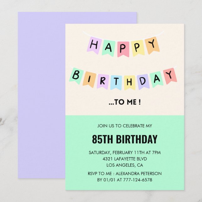 Funny 85th birthday invitations Happy Birthday (Front/Back)