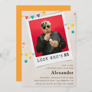 Funny 85th birthday invitations Men Fun Photo