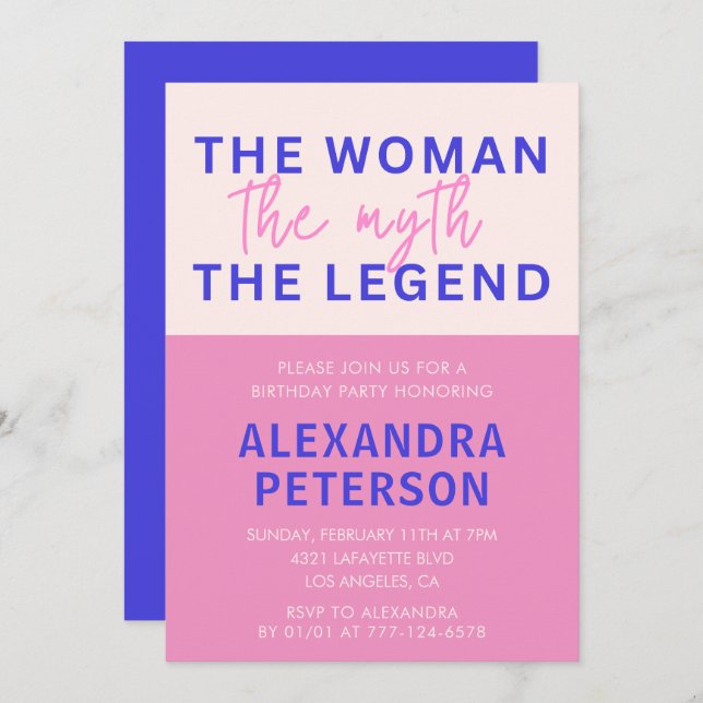 Funny 85th birthday invitations Woman Myth Legend (Front/Back)