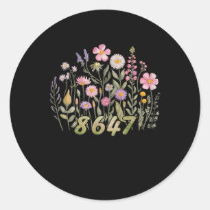 Funny 8647 Flowers Floral Boho For Men And Women Classic Round Sticker