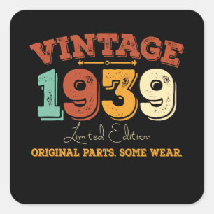 Funny 86 Year Old 1939 Vintage 86th Birthday Gift Square Sticker