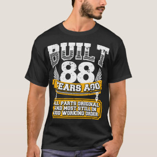 Funny 88th Birthday Shirt Vintage Built 88 Years A