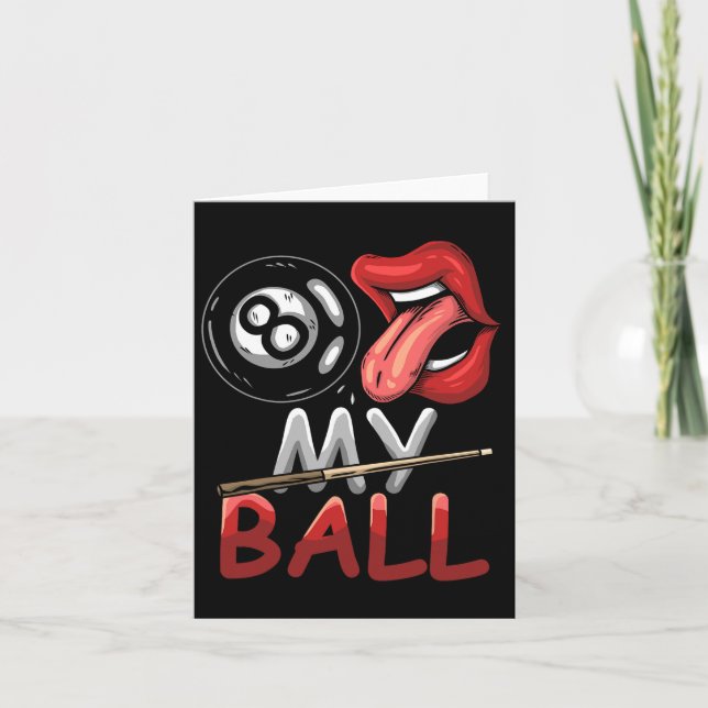 Funny 8 Ball Billiard Pool Player Eight Ball Billi Card (Front)