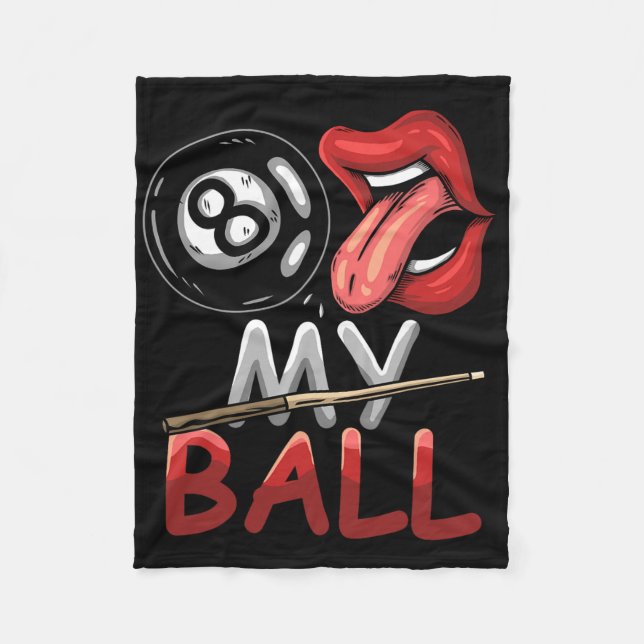 Funny 8 Ball Billiard Pool Player Eight Ball Billi Fleece Blanket (Front)