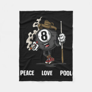 Funny 8 Ball Billiard Pool Player Eight Ball Billi Fleece Blanket