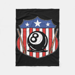 Funny 8 Ball Billiard Pool Player Eight Ball Billi Fleece Blanket